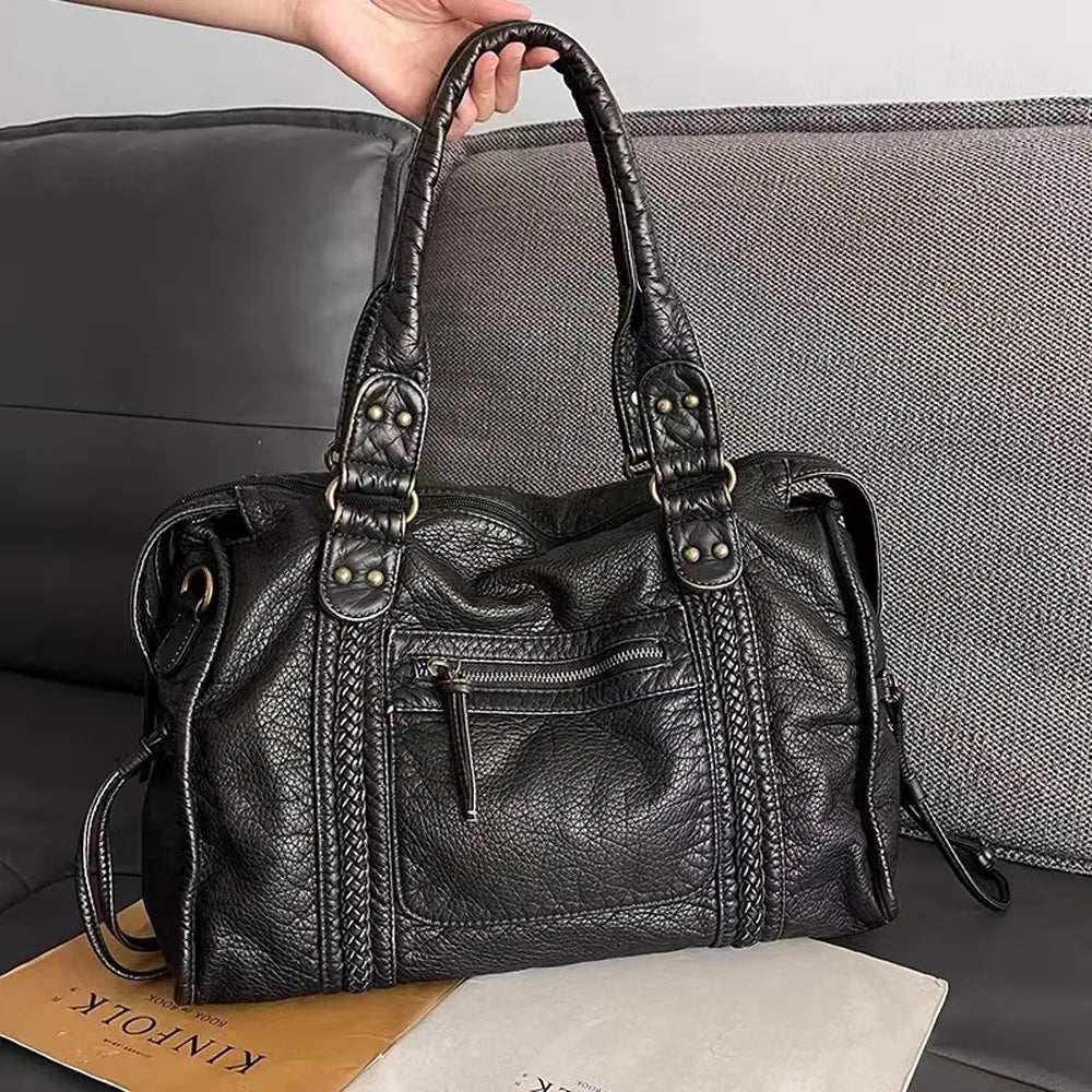 Élégance Noire | Sac à Main de Luxe en Cuir Véritable